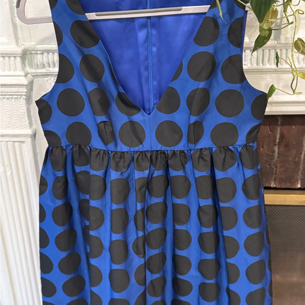 Blue and Black Polka Dot Dress